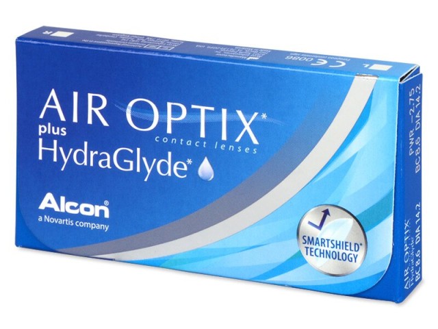 Air Optix Plus Hydraglyde Μηνιαίοι Φακοί Επαφής 6τμχ